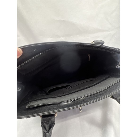 Apt 9 Black￼ Purse Shoulder Bag Strap Zippers Glitter Accent - Picture 7 of 10